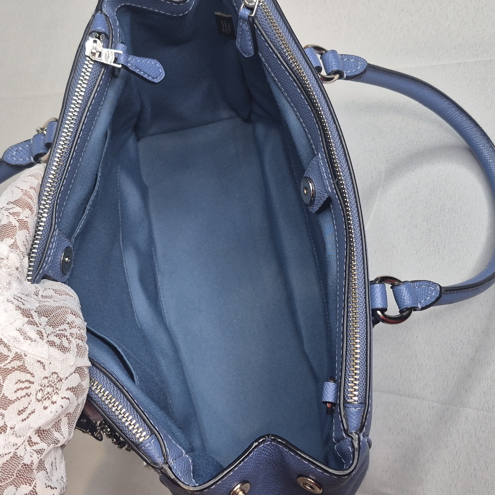 Coach Surry Blue Leather Double Top Zip Satchel 💙 (LIKE NEW) - Picture 11 of 17